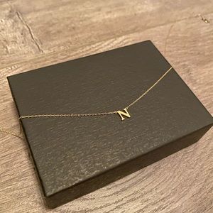 14k Gold Initial Necklace - Letter ‘N’